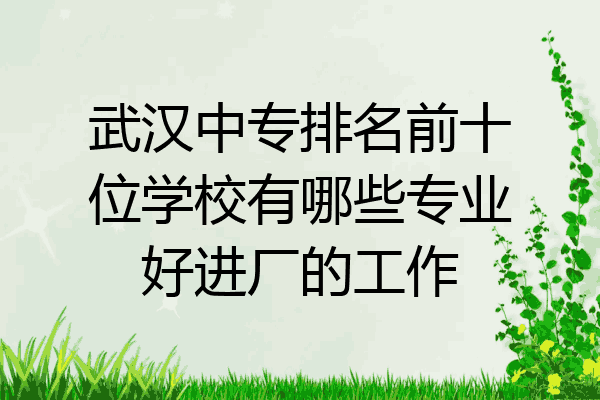 武汉中专排名前十位学校有哪些专业好进厂的工作
