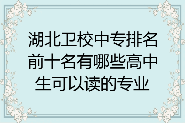 湖北卫校中专排名前十名有哪些高中生可以读的专业