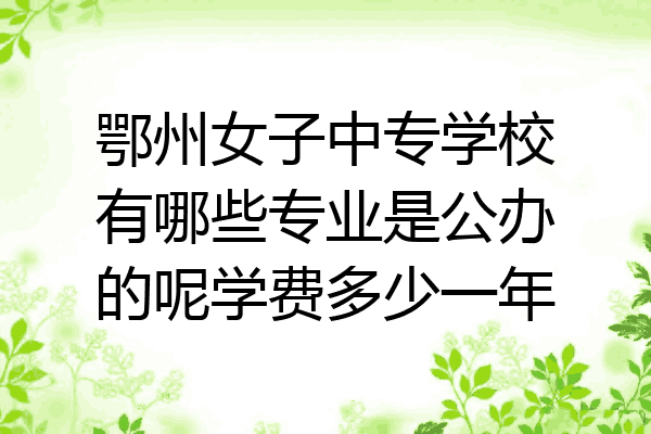 鄂州女子中专学校有哪些专业是公办的呢学费多少一年