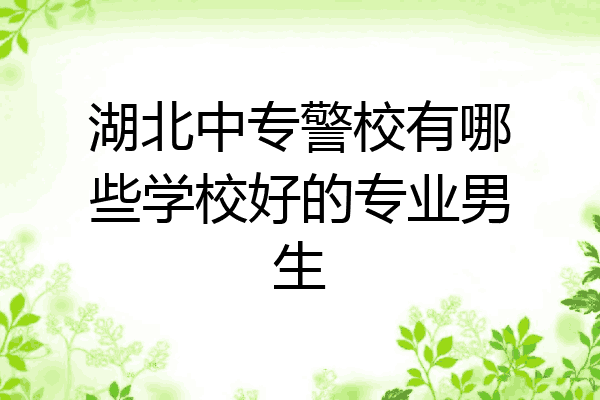 湖北中专警校有哪些学校好的专业男生