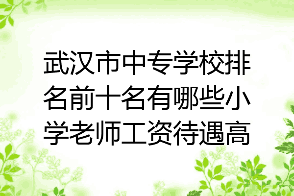 武汉市中专学校排名前十名有哪些小学老师工资待遇高