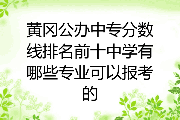 黄冈公办中专分数线排名前十中学有哪些专业可以报考的