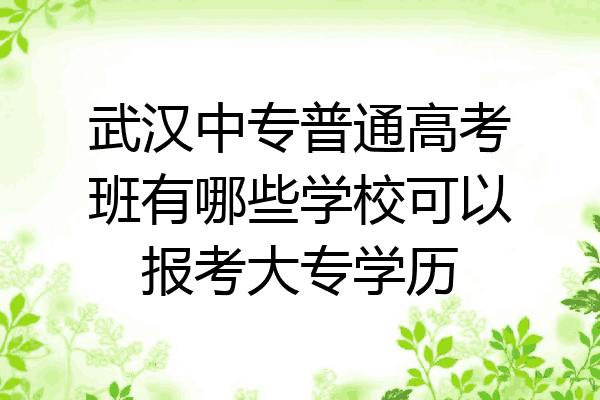武汉中专普通高考班有哪些学校可以报考大专学历