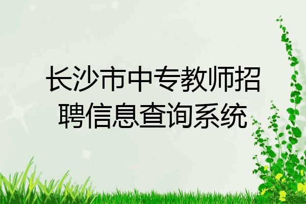 长沙市中专教师招聘信息查询系统