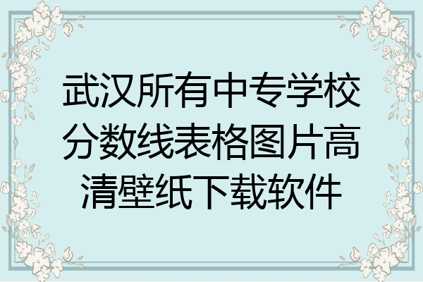 武汉所有中专学校分数线表格图片高清壁纸下载软件