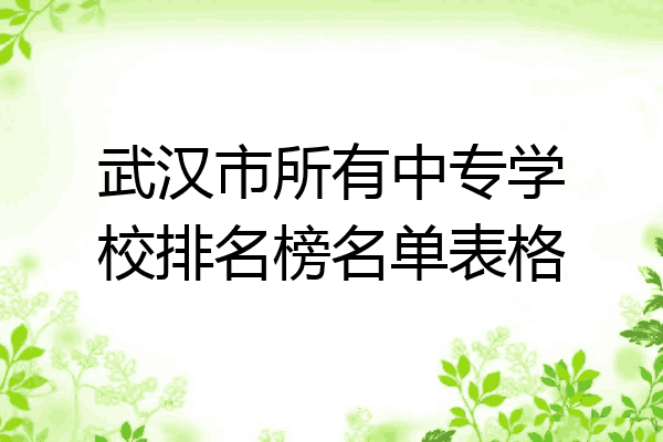 武汉市所有中专学校排名榜名单表格