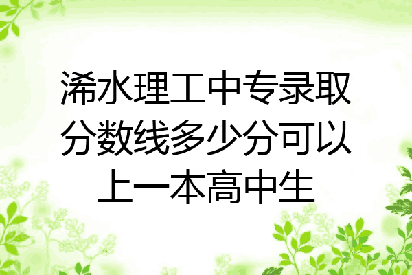 浠水理工中专录取分数线多少分可以上一本高中生