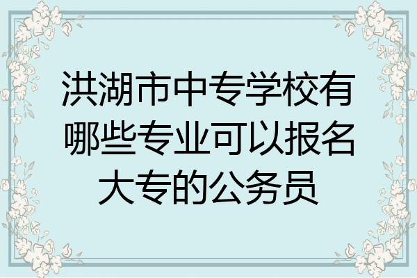 洪湖市中专学校有哪些专业可以报名大专的公务员