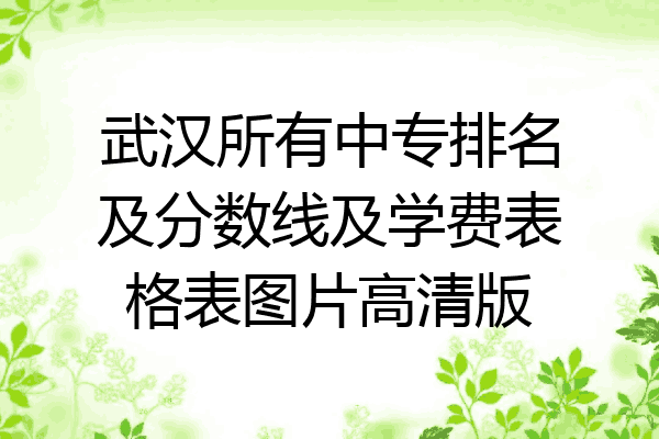 武汉所有中专排名及分数线及学费表格表图片高清版