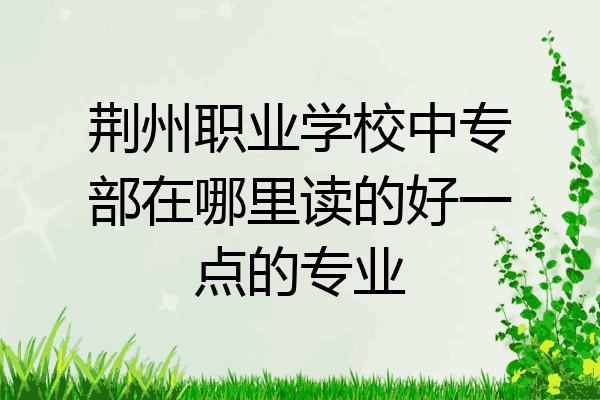荆州职业学校中专部在哪里读的好一点的专业