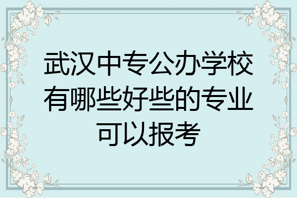 武汉中专公办学校有哪些好些的专业可以报考