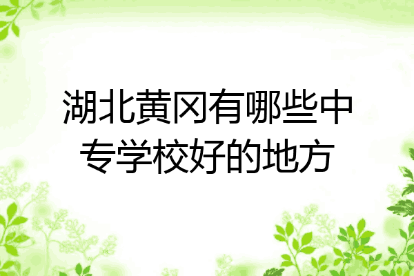 湖北黄冈有哪些中专学校好的地方