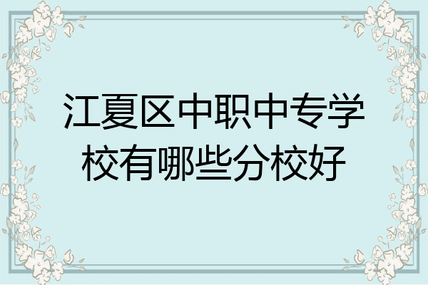 江夏区中职中专学校有哪些分校好