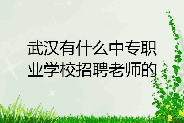 武汉有什么中专职业学校招聘老师的