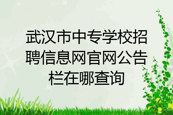 武汉市中专学校招聘信息网官网公告栏在哪查询