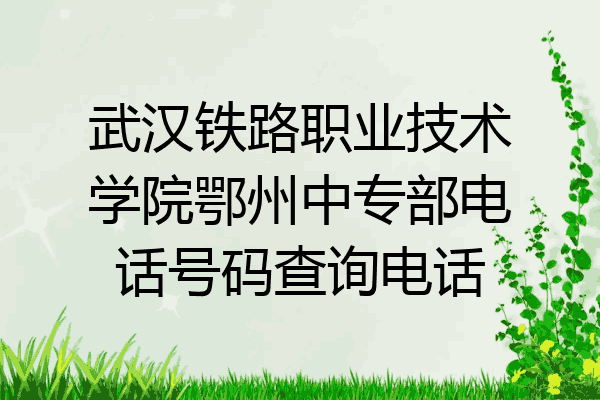 武汉铁路职业技术学院鄂州中专部电话号码查询电话