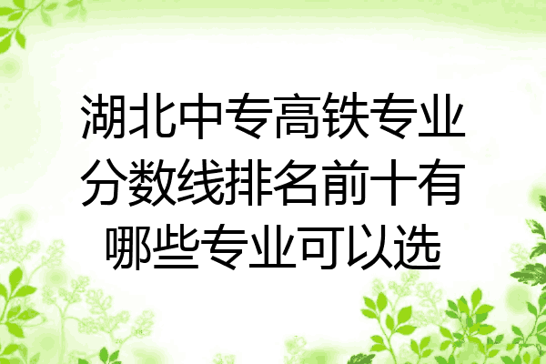 湖北中专高铁专业分数线排名前十有哪些专业可以选