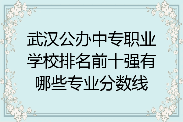 武汉公办中专职业学校排名前十强有哪些专业分数线