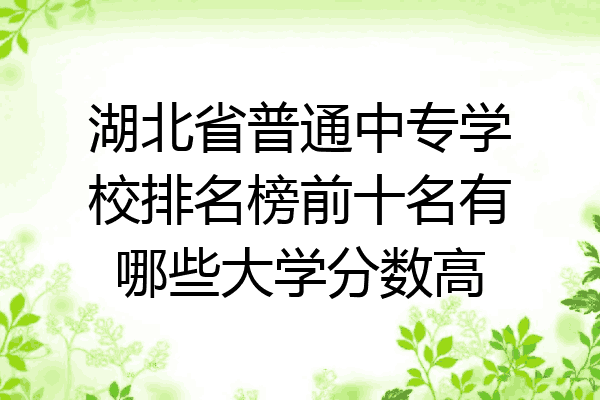 湖北省普通中专学校排名榜前十名有哪些大学分数高