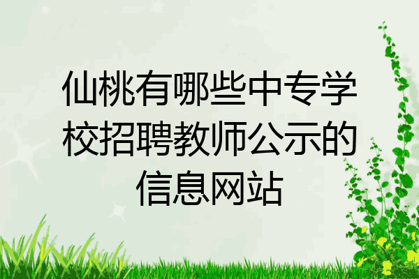 仙桃有哪些中专学校招聘教师公示的信息网站