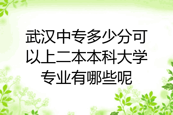 武汉中专多少分可以上二本本科大学专业有哪些呢