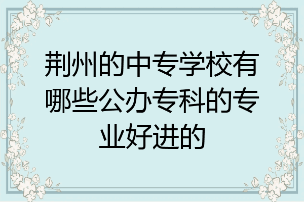 荆州的中专学校有哪些公办专科的专业好进的