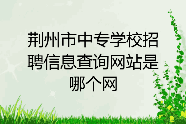 荆州市中专学校招聘信息查询网站是哪个网
