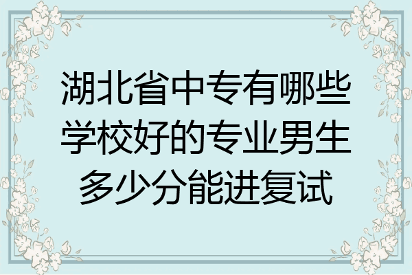 湖北省中专有哪些学校好的专业男生多少分能进复试