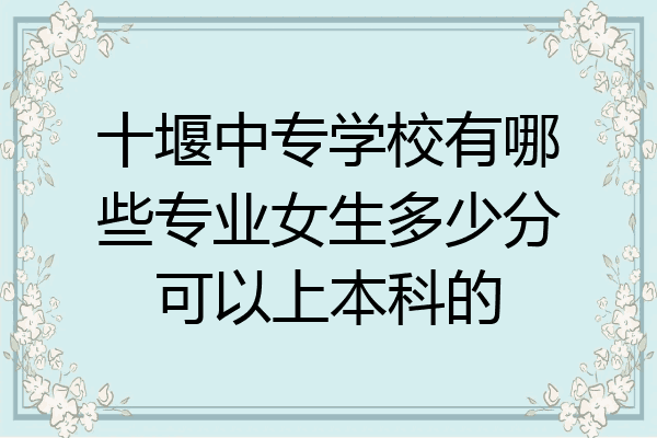 十堰中专学校有哪些专业女生多少分可以上本科的