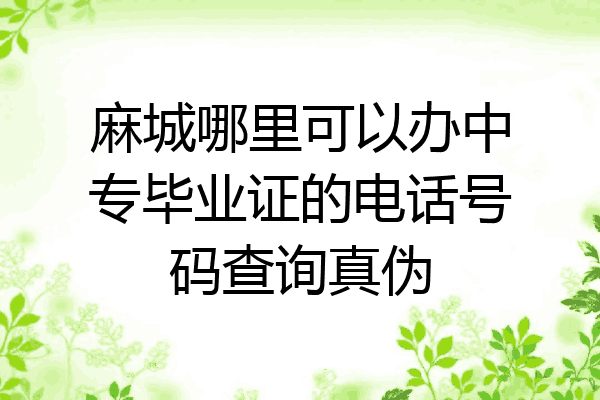 麻城哪里可以办中专毕业证的电话号码查询真伪