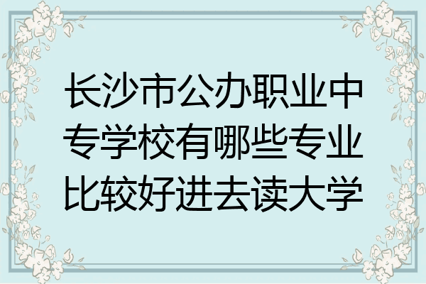 长沙市公办职业中专学校有哪些专业比较好进去读大学