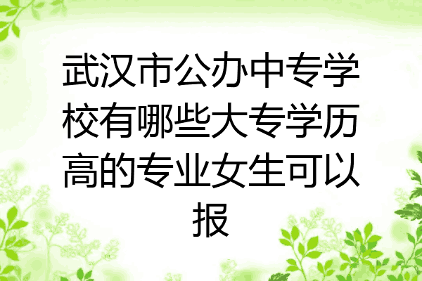 武汉市公办中专学校有哪些大专学历高的专业女生可以报