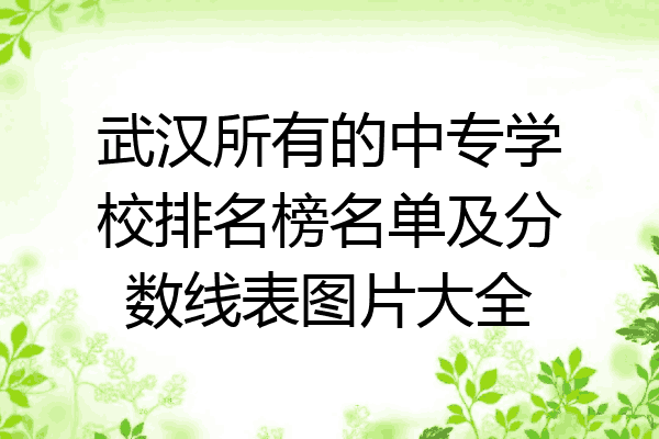 武汉所有的中专学校排名榜名单及分数线表图片大全