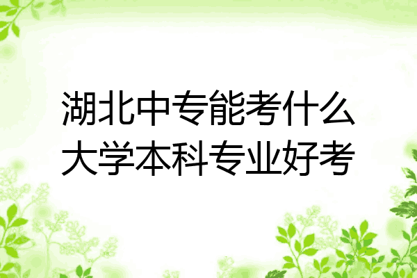 湖北中专能考什么大学本科专业好考