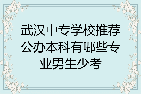 武汉中专学校推荐公办本科有哪些专业男生少考