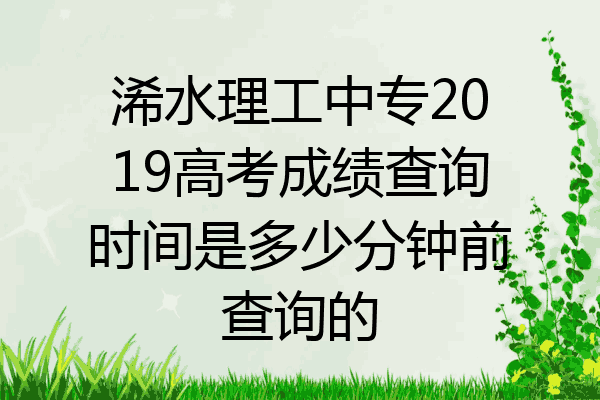 浠水理工中专2019高考成绩查询时间是多少分钟前查询的