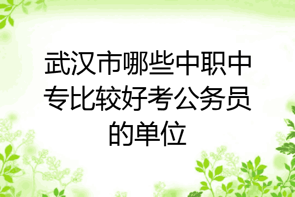 武汉市哪些中职中专比较好考公务员的单位