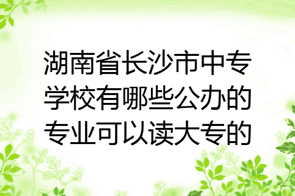 湖南省长沙市中专学校有哪些公办的专业可以读大专的