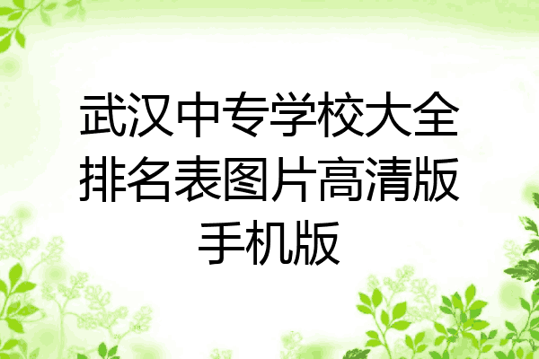 武汉中专学校大全排名表图片高清版手机版