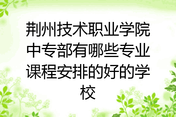 荆州技术职业学院中专部有哪些专业课程安排的好的学校