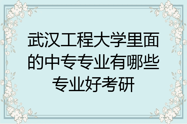 武汉工程大学里面的中专专业有哪些专业好考研