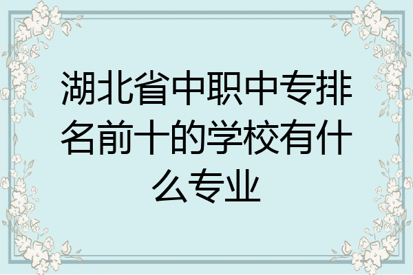 湖北省中职中专排名前十的学校有什么专业