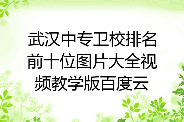 武汉中专卫校排名前十位图片大全视频教学版百度云