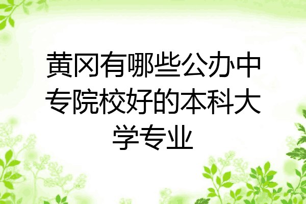 黄冈有哪些公办中专院校好的本科大学专业