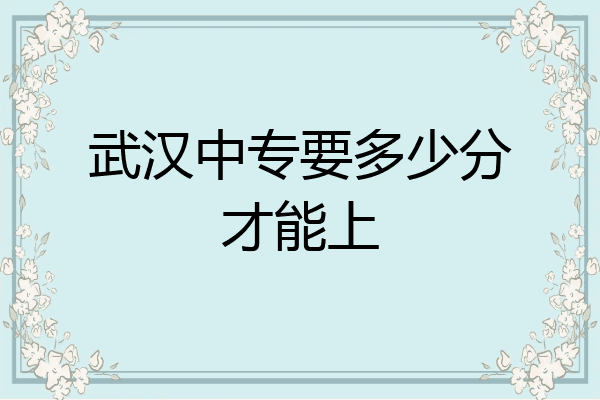 武汉中专要多少分才能上