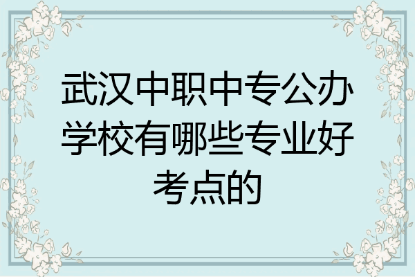 武汉中职中专公办学校有哪些专业好考点的