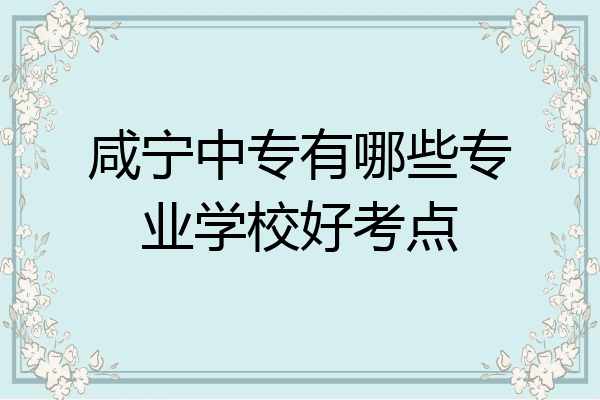 咸宁中专有哪些专业学校好考点