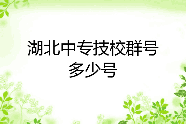 湖北中专技校群号多少号