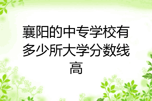 襄阳的中专学校有多少所大学分数线高
