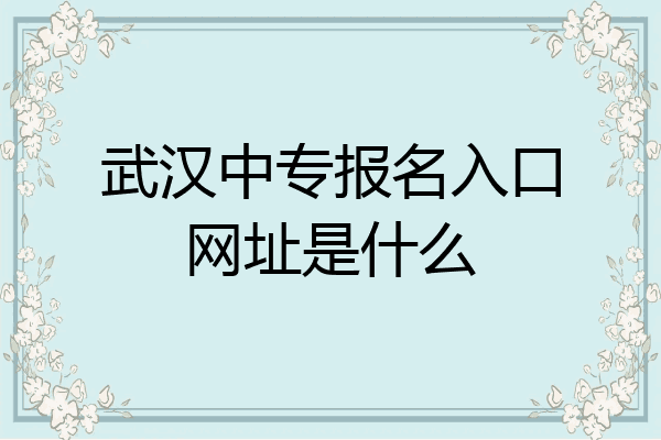 武汉中专报名入口网址是什么